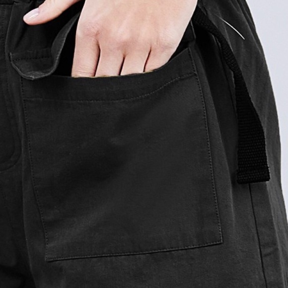 BLACK TWILL BELTED CARGO - Picture 5 of 6